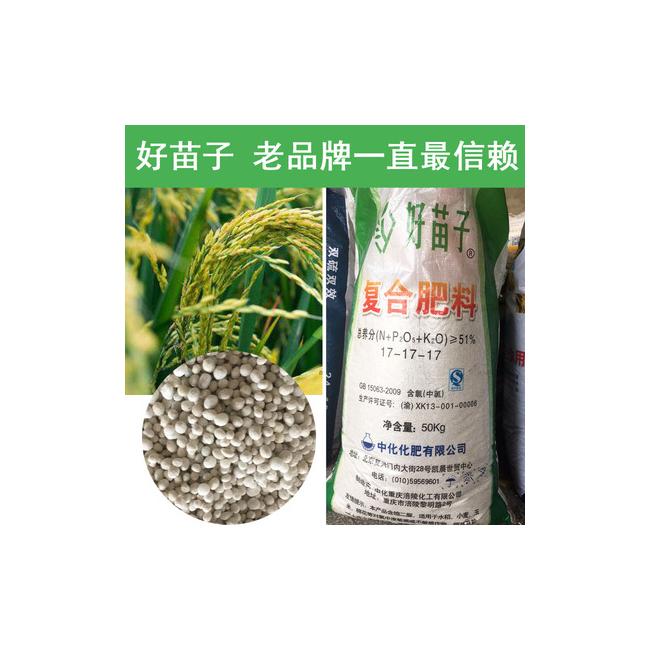 复合肥好苗子水稻小麦玉米专用肥中化化肥氯17-17-17营养肥农肥料